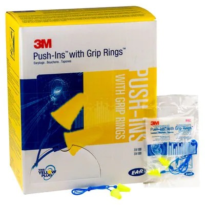 3m e a r push ins with grip rings corded earplugs 318 1009